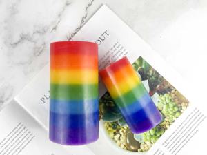 Venta al por mayor Precio <span class=keywords><strong>de</strong></span> fábrica Cera <span class=keywords><strong>de</strong></span> parafina Cera <span class=keywords><strong>de</strong></span> soja Arco Iris <span class=keywords><strong>Siete</strong></span> colores Pilar Velas Navidad religiosa Decoración del hogar - Product Image 6