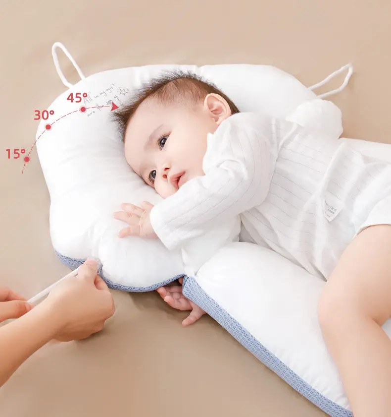 หมอนสำหรับเด็กทารกป้องกันแบคทีเรียหมอนรองกระดูกออกแบบการหายใจ