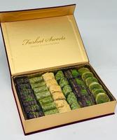 Boîte à tiroir de luxe pour chocolats de Noël, emballage personnalisé avec logo doré en relief, assortiment de friandises de Dubaï, baklava, délices turcs, boîte à fenêtre