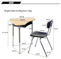 Mobiliario de Aula, Conjunto de Escritorios Hexagonales Modulares Flexibles para Talleres Temporales y Eventos de Capacitación Corporativa con Cajones