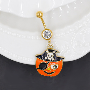 Gaby mới đến hộp sọ thiết kế dangle bụng vòng Hallows 'ngày bụng vòng rốn piercing đồ trang sức cơ thể đồ trang sức piercing - Product Image 4