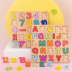 Grosir Kualitas Premium Puzzle Kayu Pendidikan Jigsaw Puzzle Nomor Kayu Permainan untuk Anak-anak
