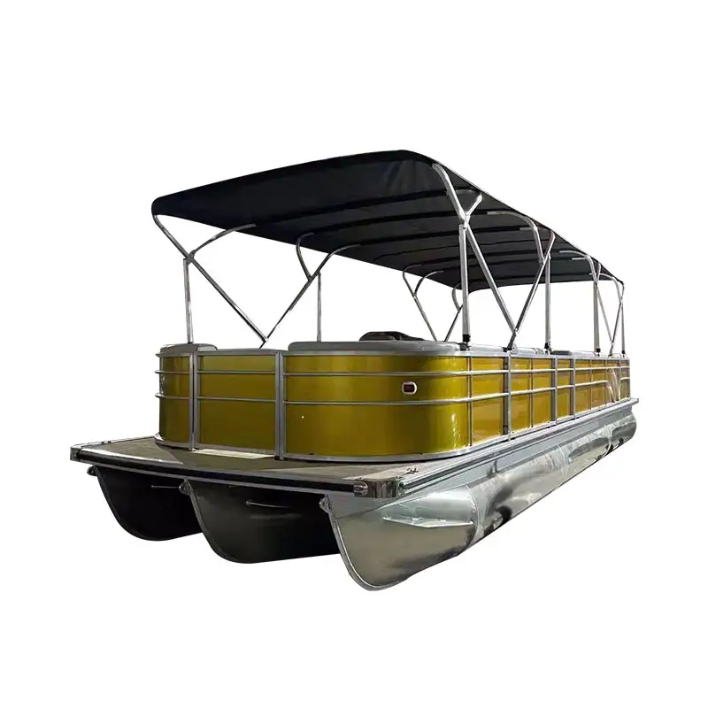 Gospel Boat für Sale 7.6m/ 25ft Aluminum Pontoon Boat /Recreational River boot mit wc & CE