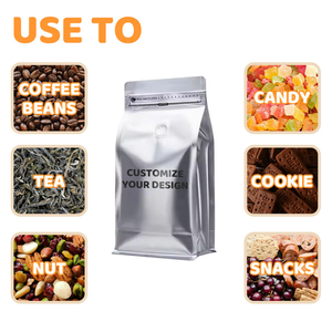 En stock : 50 sachets de café de 125g, 250g, 500g, 1000g avec valve, sacs à fond plat écologiques, résistants à l'humidité, de haute qualité - Product Image 4