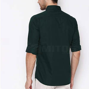 Camisas de vestir de algodón para hombre al por mayor nuevo diseño logotipo personalizado cómodo tejido transpirable patrón sólido - Product Image 3