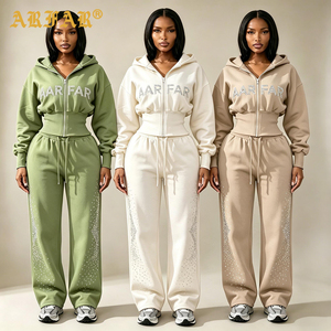 <span class=keywords><strong>Sweat</strong></span> à <span class=keywords><strong>capuche</strong></span> zippé unisexe en molleton bouclette de coton avec strass personnalisés, taille cintrée, coupe courte, pour <span class=keywords><strong>femme</strong></span>, hiver - Product Image 3