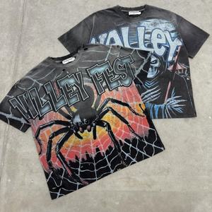 Camiseta Vintage de Algodón 100% Tejido Grueso con Estampado Gráfico Personalizado DTG, Lavado Ácido, Corte Holgado y Diseño Recortado Oversize para Hombre - Product Image 5