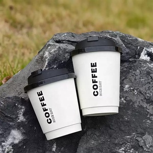 Gobelet à café en papier à double paroi biodégradable avec couvercle, personnalisé avec logo, 8oz, 12oz, 16oz - Product Image 3