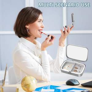 กล่องยาแบบพกพา2ช่องสำหรับใส่กระเป๋าหรือกระเป๋าเงินอุปกรณ์จัดเก็บยาโลหะของขวัญที่ไม่เหมือนใคร - Product Image 5