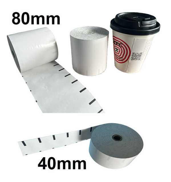 Linerless Thermal Labels Rolls Direct Thermal Printer Paper Waterproof Eco-Friendly for POS Supermarket Retail