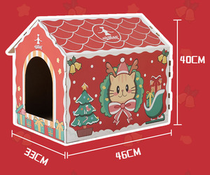 Caja de cartón RTS para casa de gatos, tablero para rascar artesanal, nido de gatito, ventana pequeña para interiores, automontaje, papel corrugado, suministros de Juguetes - Product Image 2