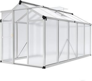 Invernaderos Grandes <span class=keywords><strong>de</strong></span> Aluminio para Exteriores <span class=keywords><strong>de</strong></span> 6x10 Pies, Invernaderos Resistentes <span class=keywords><strong>de</strong></span> Policarbonato con Puerta para Jardín o Patio - Product Image 2