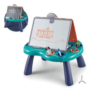 Yeni tasarım sanat eğitimi 2 in 1 çok fonksiyonlu çocuk oyuncak çizim kurulu eğitim masası - Product Image 4