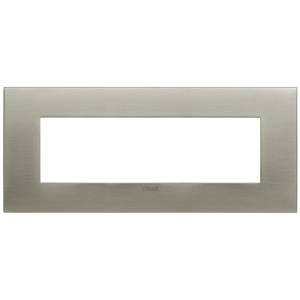 Plaque murale en acier brossé Vimar, longueur 22,8 cm, largeur 10,4 cm, hauteur 2 cm, pour interrupteurs - Product Image 1