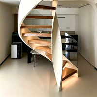 Escalier en colimaçon en ardoise blanche pure de qualité supérieure, escalier en colimaçon incurvé, escalier en colimaçon LED, escalier intérieur