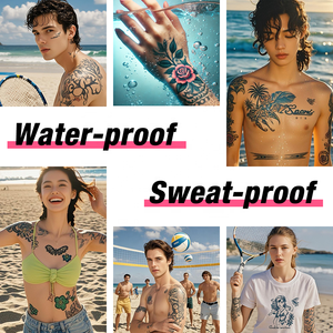 Tatuaggio Semipermanente all'Ingrosso e Personalizzato, Adesivo per Braccia e Corpo, Impermeabile, 100% Sicuro, Realistico, a Lunga Durata di 15 Giorni, a Base di Succo Vegetale - Product Image 6