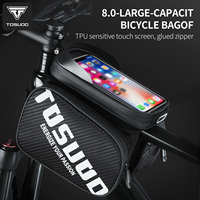 Sacoche de cadre de vélo TOSUOD pour téléphone, en TPU, avec écran tactile et fermeture éclair, pour le cyclisme quotidien