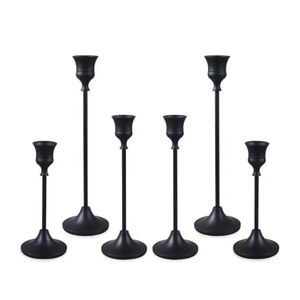 Juego de Portavelas Cónicos Negros Mate Modernos, Hechos a Mano, Ecológicos, Decoración Navideña para el Hogar, Construcción Resistente de Hierro/Aleación de Zinc - Product Image 2