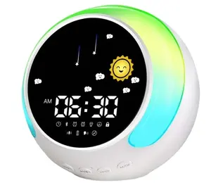 Sun & Moon Rise Sleep Sound Machine Wake Up Light Night Light Teach Kids Day&Night Children's Sleep Trainer clock