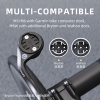 CYCLAMI M6W Support de caméra de sport Support d'ordinateur de vélo pour Garmin Bryton Wahoo avec adaptateurs GoPro Extension de lumière de vélo