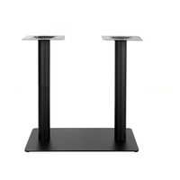 Support de table de restaurant de style rétro occidental LangDiQi LDQ-189 en acier noir avec plaque en fonte et design griffe de tigre