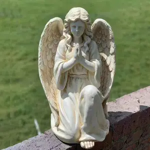 キリスト教宗教樹脂天使彫刻屋外庭芝生装飾