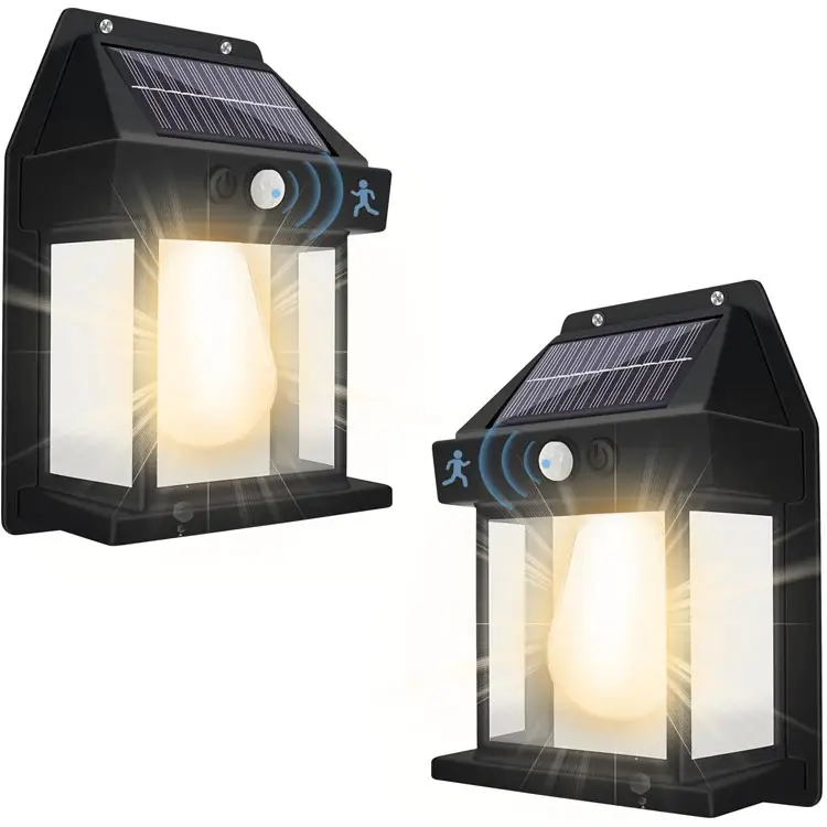 Solar induction three mode tungsten wall lamp garden villa courtyard wall lamp waterproof led solar interaction wall lamp