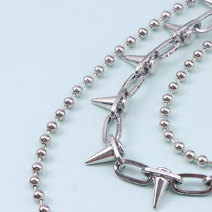 Cadena de cintura Punk Spike de aleación de zinc, accesorio informal de Hip Hop Rock, color blanco K - Product Image 4