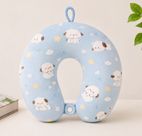 Coussin de voyage en forme de U Vigreat en tissu doux et agréable pour la peau, imprimé sur toute la surface, portable, design personnalisé