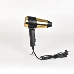 High quality hotel bathroom foldable golden hair dryer with removable nozzle