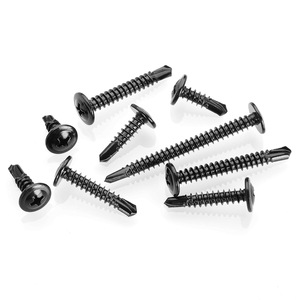 410 Stainless Steel <b>Self</b> <b>Tapping</b> <b>Screws</b> #8 #10 Truss Head 400pcs <b>Black</b> Imperial For Metal Panels - Product Image 5
