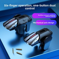 Vente Flash G21 Manette de jeu à six doigts pour jeux mobiles, bouton auxiliaire pour téléphones Android