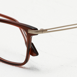 Matte Full-Rim Square <b>Eyeglasses</b> With Hollow Metal Temples Anti Blue Light Clear Lens <b>Frames</b> for Men - Product Image 3