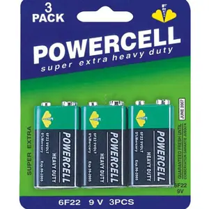 POWERCELL China Factory vendita calda giacca in metallo Pvc ad alta capacità 6 f22 9v batteria zinco-carbone