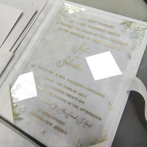 Vintage Dark Green Velvet Box Personalized Photo Wedding Invitation Box Save the Date QR Code Caja De Terciopelo Invitación Boda - Product Image 3