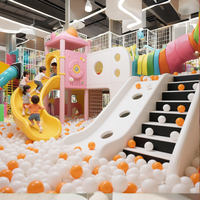 Structure de jeu intérieure non gonflable avec piscine à balles, piano et toboggan pour centres commerciaux, écoles et maternelles