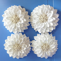 Offre Spéciale 4.5x4.5 pouces blanc design Satin fleur Corsage Pour Dame pour femmes broche broche