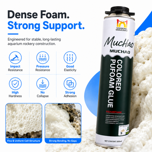 Colle <span class=keywords><strong>mousse</strong></span> PU A14 500ml à faible odeur, qualité A1, couleur personnalisable, économique, <span class=keywords><strong>pour</strong></span> mini-aquarium de bureau, hobby DIY, rocaille - Product Image 6