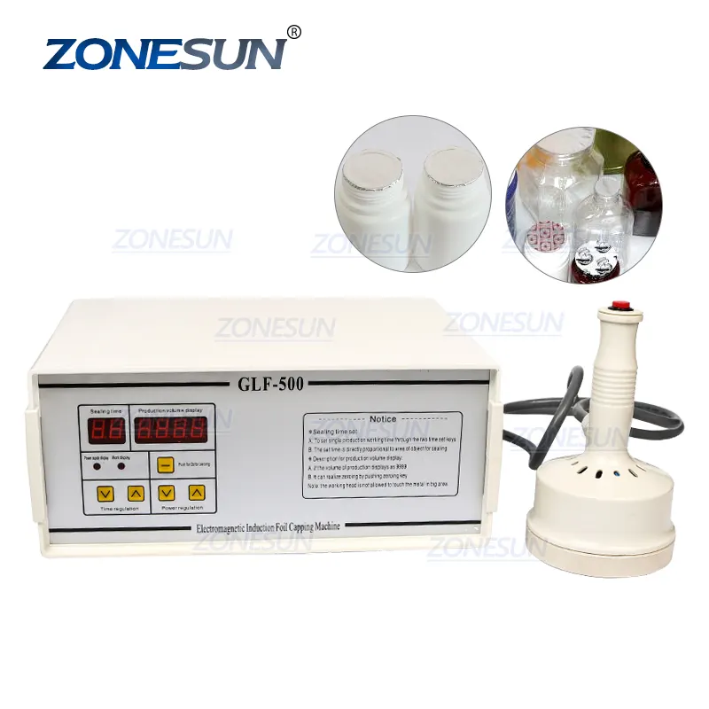 ZONESUN GLF-500 Heat Aluminum Foil Portable Magnetic Induction Bottle Sealer 20ミリメートルTo100mm