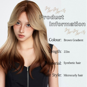 Bán Buôn Giá Tóc Giả Nhà Cung Cấp 22-Inch Nâu <span class=keywords><strong>Ombre</strong></span> Thẳng Tóc Giả Tổng Hợp Cho Phụ Nữ Sm2129 - Product Image 5