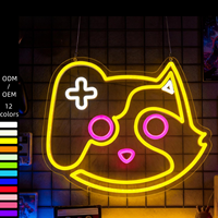 Enseigne néon LED personnalisée Chat Meme, multicolore, résistante à l'eau, écologique, en acrylique de haute qualité, pour bureau intérieur