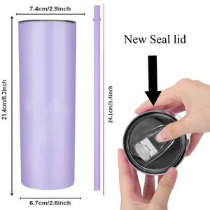 Leeg Sublimatie Tuimelaars 20 Oz Skinny Straight Tumbler Mok Rvs Sublimatie Tumbler Cups Met Deksel Voor Diy - Product Image 4