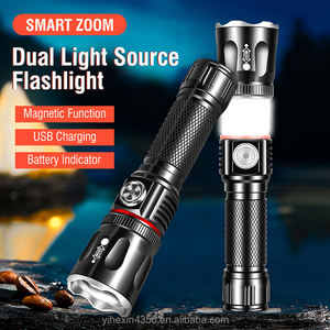 Linterna USB Táctica <span class=keywords><strong>de</strong></span> Aluminio con Zoom y Base Magnética, Linterna <span class=keywords><strong>de</strong></span> Camping COB, Lámpara <span class=keywords><strong>de</strong></span> Trabajo - Product Image 3