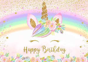 <span class=keywords><strong>Sfondo</strong></span> Fotografico Arcobaleno con <span class=keywords><strong>Unicorno</strong></span>, Nuvole e Stelle per Baby Shower, Feste di Compleanno, Decorazioni e Accessori per Studio Fotografico - Product Image 3