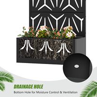 Bac de Jardin Surélevé en Métal 59x30x12 avec Treillis, Résistant aux Intempéries, en Aluminium Thermolaqué, avec Bac à Plantes Intégré - Vente en Gros