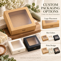 Boîte cadeau auto-scellante pour coffrets de savons artisanaux avec fenêtre de présentation et commandes en gros pour la vente au détail