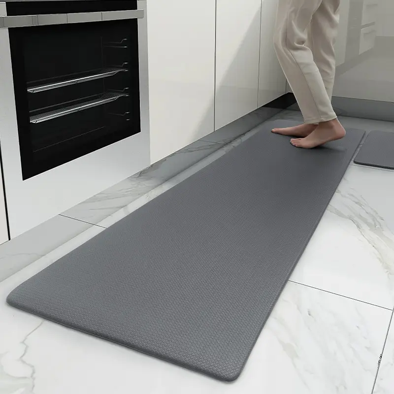 Tikar Anti lelah, tikar PVC pola tenun dapur Anti slip tahan air Anti lelah