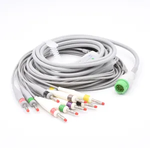 Câble EKG 10 fils compatible avec l'usine Biocare IM12, IM15, IE12 4.0 Banana IEC ECG cable