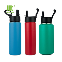 Vente chaude 18oz 24oz flacon thermique hermétique large bouche sport extérieur bouteille d'eau couvercles Double paroi isolé sous vide alimentaire