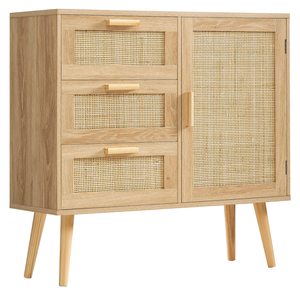 Cross-border e-commerce minimalist balcony rattan <b>storage</b> cabinet, Nordic style <b>sideboard</b>, tea cabinet, <b>storage</b> cabinet - Product Image 4